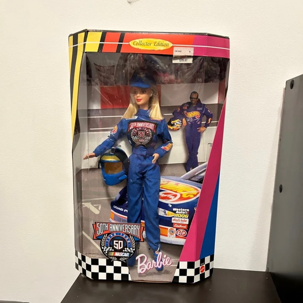 NWT 50th anniversary hot wheels- NASCAR Barbie collectors doll